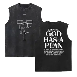 God Has a Plan Washed Vest Vintage Christian Washed Vest Oversized Acid Wash Jeremiah 29 11 Faith Unisex
