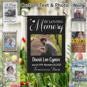 Personalized Memorial Garden Flag: Custom Photo & Name
