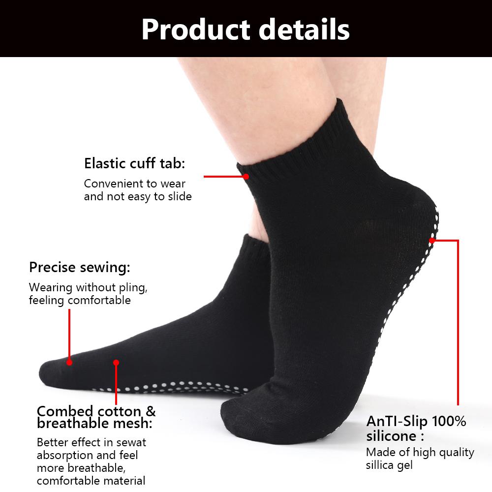 5 Pairs of Premium Unisex Anti-Slip socks, Sweat-Absorbent, Breathable, And Comfortable for Yoga, Pilates, Barre, Home Workout, And Sports, Allseason