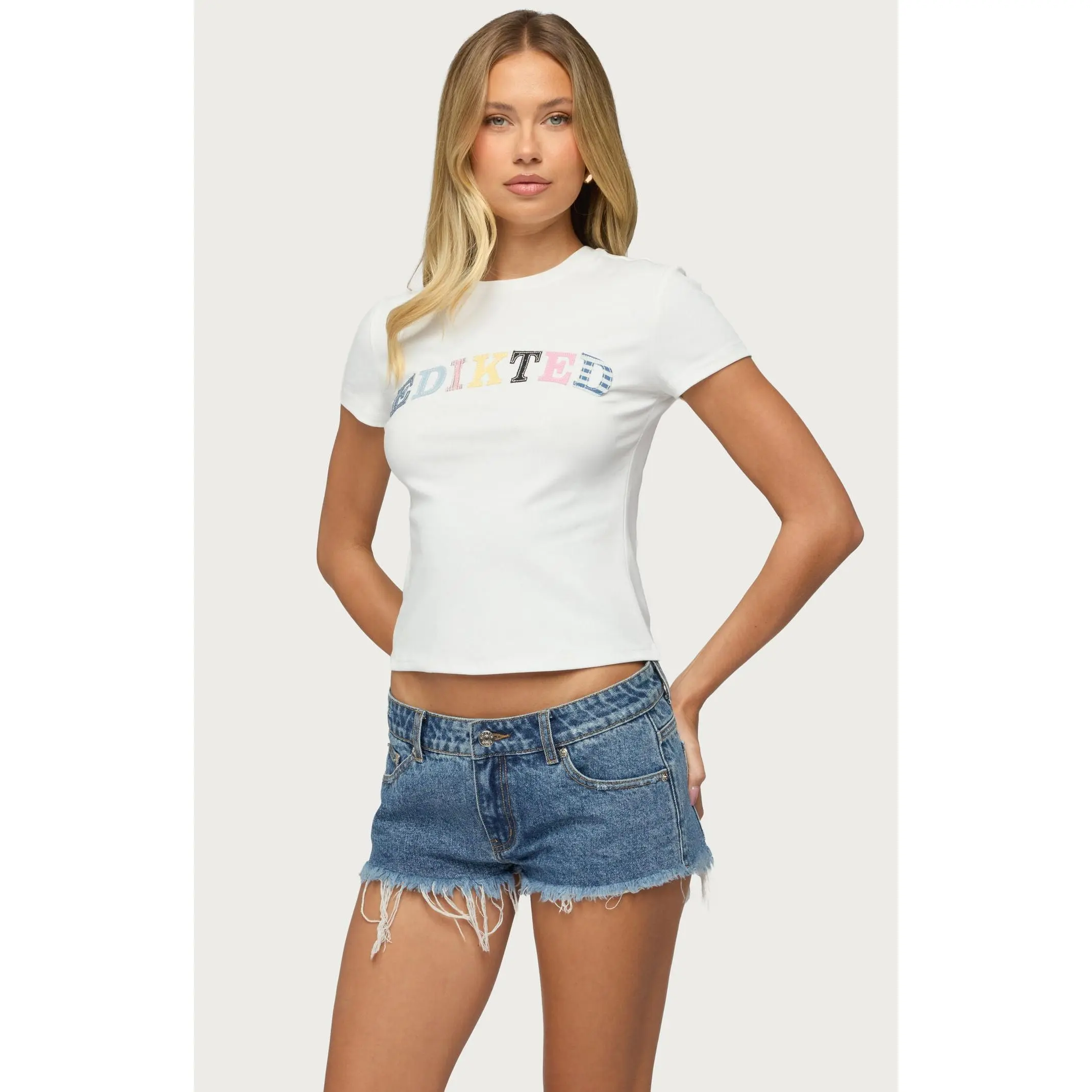 Edikted Women's Patchwork Baby T-Shirt