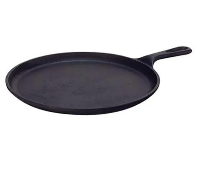 Lodge L9OG3 Pre-Seasoned 10.5 inches Cast Iron Round Griddle - Made in USA, Oven Safe, Universal Fit for Outdoor Cooking & Stovetop, Camping Cooking Cookware Pan