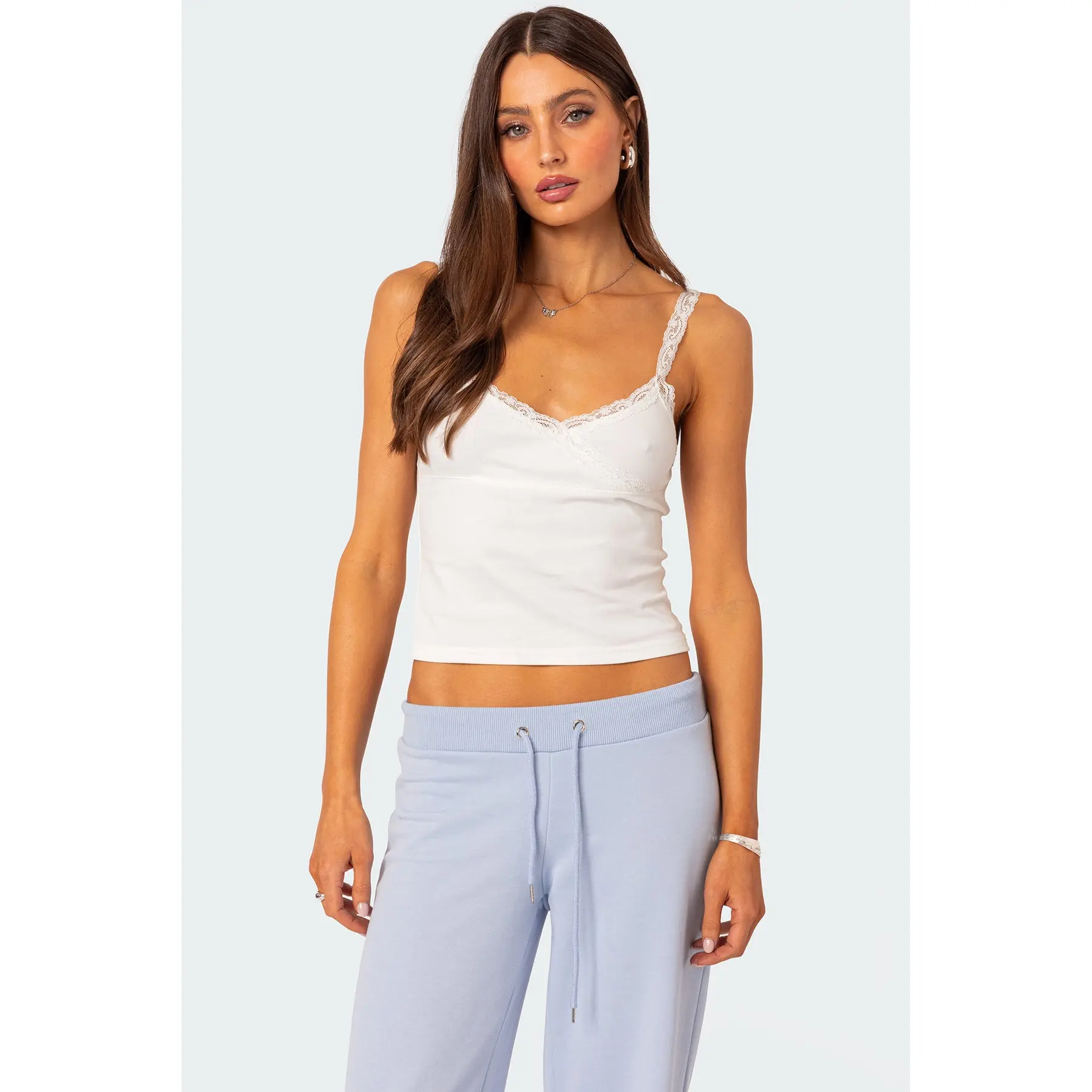 Amilia Lace Trim Tank Top - TikTok Shop