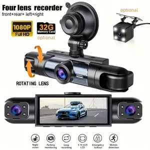 Nuokaiqi 360° Protection Dash Cam with 4 Screens, Starlight Night Vision & WiFi Connectivity - Comprehensive Automotive DVR Car Driving Recorder
