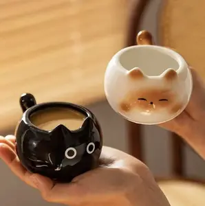 Siamese Cat Coffee Mug, Cute Creative Kitty Design Cup, High Aesthetic Exquisite Mug, Perfect for Café Latte Art, Office, Living Room & Bedroom Use, Ideal for Afternoon Tea, Flower Tea & Black Tea, Great Gift Choice home ceramic party