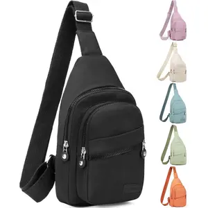Small Sling Backpack Crossbody Sling Bag for Women, Chest Bag Daypack Fanny Pack Cross Body Bag for Outdoors Hiking Traveling - Black
