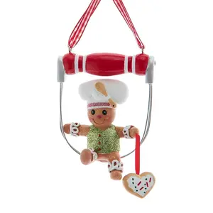 Gingerbread Boy on Dough Cutter Ornament