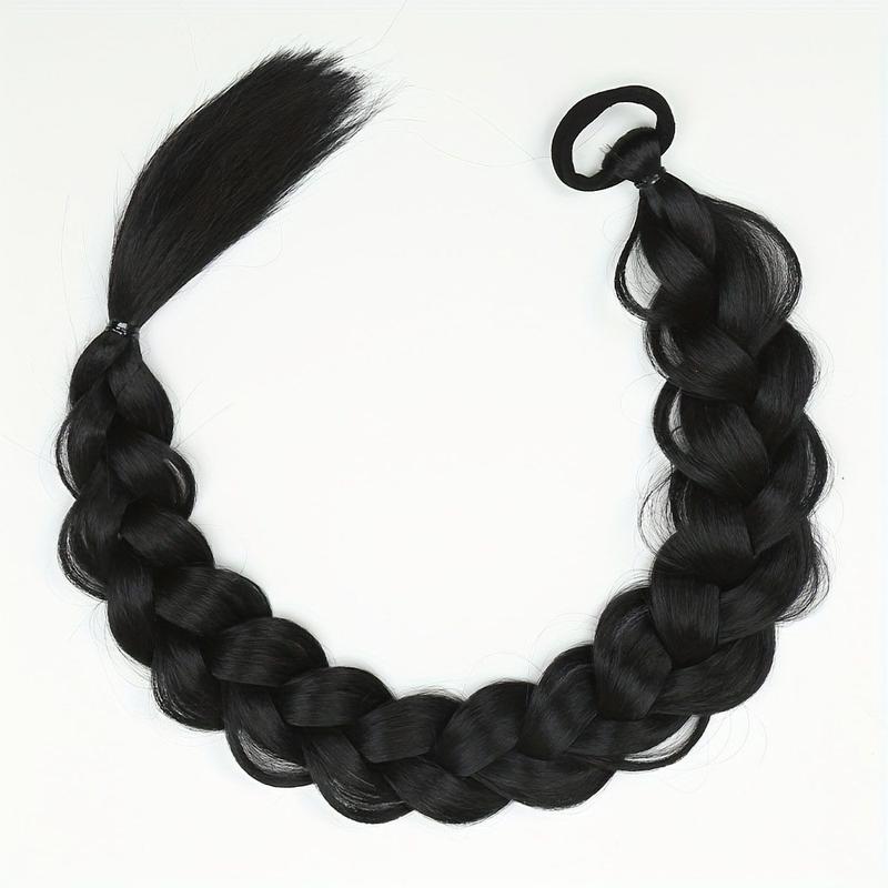Flexible Braided Wig Headband | Long Straight Hairpiece for Updos & Half Styles | Reusable Fashion Hair Accessory