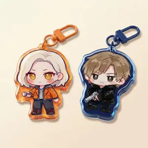 Resident Evil Leon S. Kennedy & Grace Keychain – Fan-Made Acrylic Charm, RE Series Merchandise, Gift