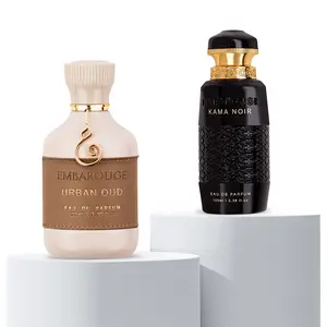 EMBAROUGE Urban Oud & Kama Noir Perfume Combo for Men & Women | 2x100 ml / 3.4 Fl. Oz. | Women: Wood Top Note, Oriental & Fougere | Men: Fresh, Amber & Vanilla Notes | Gift Set | Eau de Parfum (EDP)