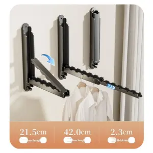 No-Drilling Hangable Adjustable Telescopic Wall-Mounted Clothes Drying Rack, Home Accessories Window-Hanging Laundry Drying & Storage Solution, Ideal Gift