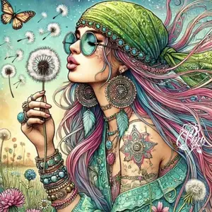 Butterfly & Dandelion Pattern DIY Diamond Arts Colorful Painting Kit Without Frame, DIY 5D Diamond Arts Colorful Painting Kit, Wall Art Decor for Home
