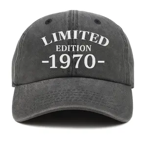 Custom Year Embroidered Vintage Limited Edition Baseball Cap Aged to Perfection Washed Cotton Curved Brim Unisex Gift for Men Women