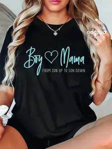 100% Cotton Boy Mama from son up to son down - Mother Mom T-Shirt