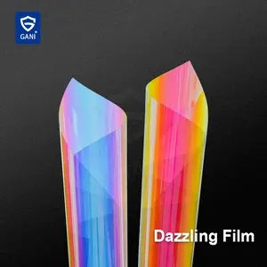 Colorful Laser Paper Blue Transparent Seven-Color Glass Sticker, Handmade Drip Glue Packaging Flower Film Window Decal Decor