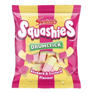 Swizzles Drumstick Squashies Rhubarb and Custard Flavor 5 Ounce Peg Bag Fun Gummy Candy Snack Sweet US