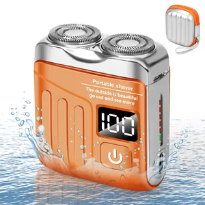 Luggage Mini Electric Shaver Portable Suitcase Design Waterproof Fast Charging Double-Ring Magnetic Cutter for Travel & Daily Grooming