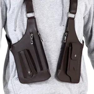 1 Piece 2025 New Adjustable Retro Strap Shoulder Bag - Unisex Multifunctional Underarm Crossbody Bag, Multiple Compartments, Safety Buckle and Strap, Casual Outdoor Phone Bag Suitable for Men and Women, Black (No Power Required), Small Men's Shoulder Bag,
