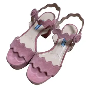 Pre-owned PRADA Suede Small Leather Goods Sandals
