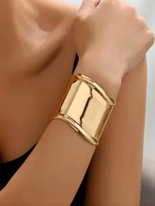 Women's Texture Metal Design Cuff Bangle, Fashion All-match Accessory, Trendy Accessories for Party and Daily Life, Trendy All-match & Exquisite Jewelry for Birthday Gift, Trendy Bangles, Cuff Bracelet, Cuff Bangles Bracelets