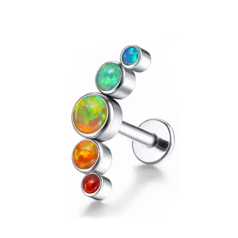 Hypoallergenic G23 Titanium Opal Helix Piercing Earrings Hypoallergenic G23 Titanium Opal Helix Piercing Earrings