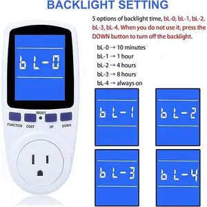 Upgraded Watt Power Meter Plug Home Electrical Usage Monitor Consumption, Energy Voltage Amps Kill Tester with Backlight, Overload Protection, 7 Modes Display