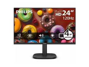 Philips 24B2N3200J 24" Full HD IPS Monitor, 120Hz Refresh Rate, USB Hub, Adaptive Sync, Built-in Speakers, Ergonomic Stand, HDMI, DisplayPort & VGA, 4-Year Warranty