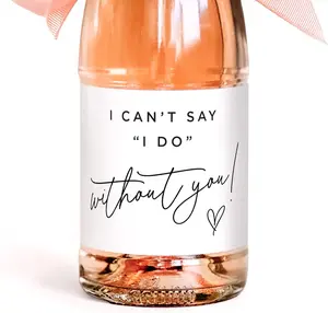 Bridesmaid Proposal Mini Champagne Labels - Set of 10 - Will You Be My Bridesmaid Box Gift Idea