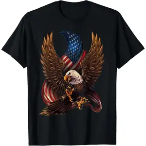 Patriotic American Eagle and Flag TShirt Design