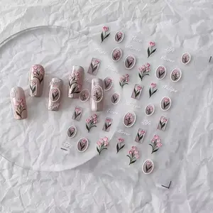Chic Tulip and Rose Nail Decals