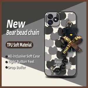 Back Cover Dirt-resistant Phone Case For Blackview OSCAL C20/C20 Pro Simplicity silicone Anti-knock Waterproof Skin-friendly feel cute Cartoon Bear bracelet soft case