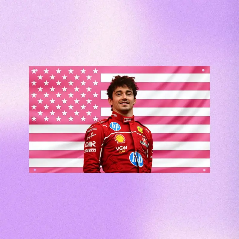 Charles Leclerc US Flag  F1 Driver Wall Flag, Motorsport Room Decor Banner Decoration, Wall Decor Flags