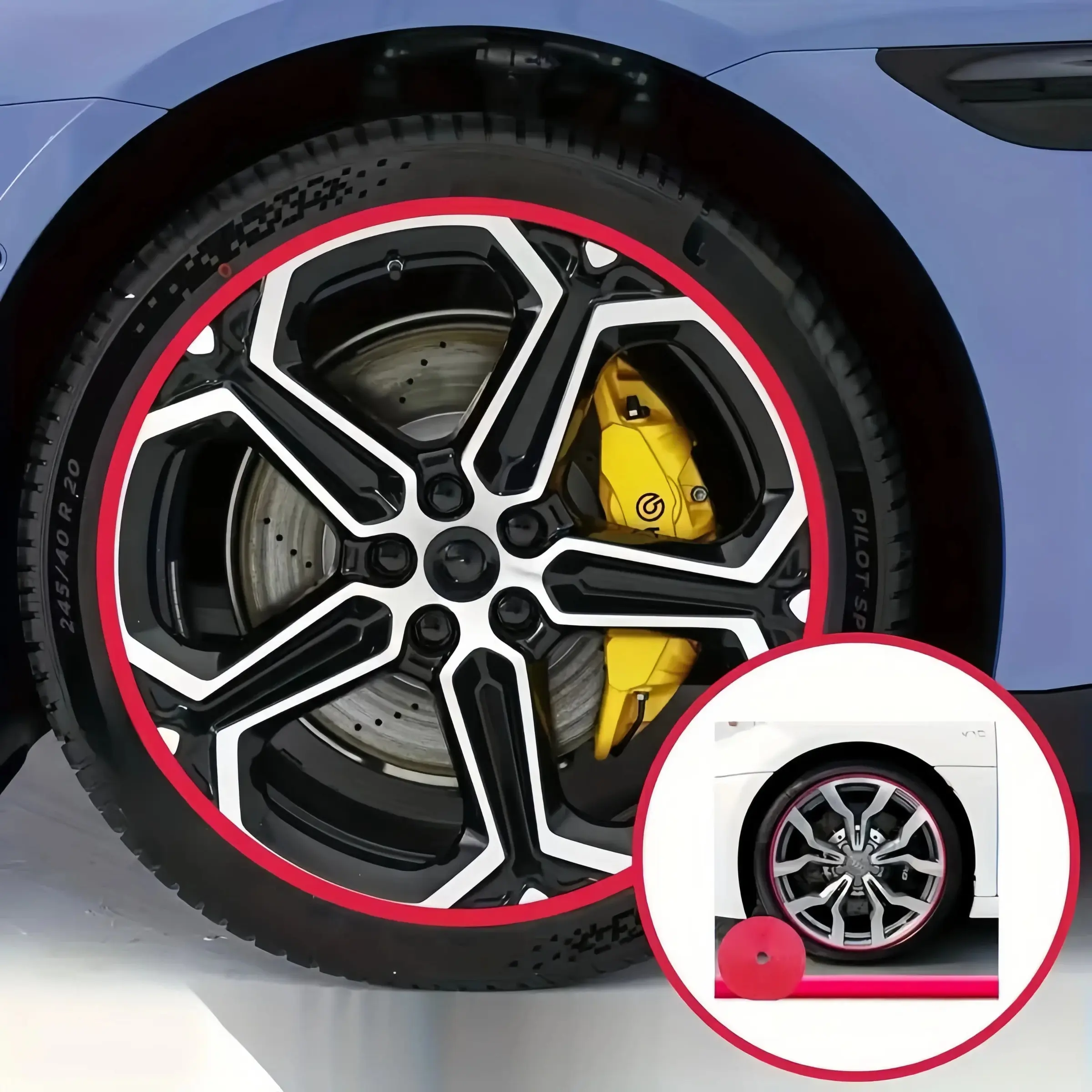 Universal Car Wheel HUB Protector, Rubber Tire Rim Guard Ring, Vehicle Decoration Strip, Anti-Curb Scratch Protection Accessory, Car Accessories, Reflective Sticker, Automotive