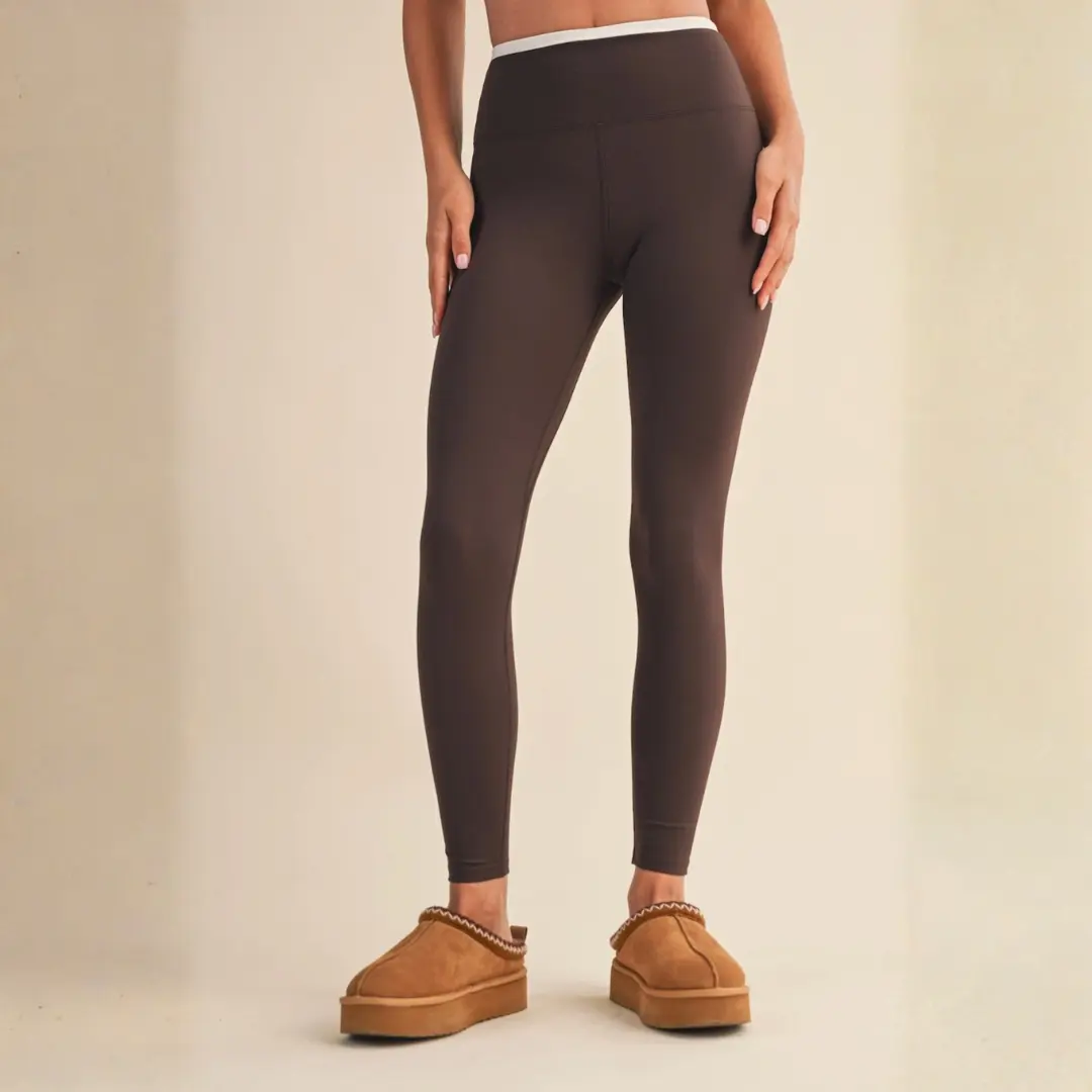 Keeley Contrast Leggings: Chocolate