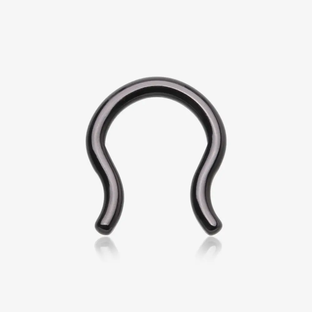 Implant Grade Titanium Blackline PVD Basic Septum Retainer 18 Gauge to 12 Gauge ASTM F136 Grade Piercing Jewelry
