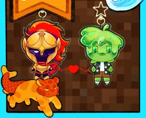 Magnetic Hearts of D3rlord3 and Avery Minecraft ARG Keychain