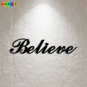 1pc Believe Metal Wall Art, Inspirational Believe Statue Mural, Ideal Gift for New Year, Christmas, Inspirational Decor Enthusiasts, Rust-Resistant Metal Wall Decor Wall Sculptures, Perfect for Home Wall & Garden Fence, Unique Motivational Decor