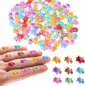100Pcs Super Mini Resin Turtles for Crafts Luminous Miniature Tiny Turtle for Fairy House Party Favors Micro Landscaping Decor(Little Turtles)