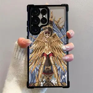 Anime Golden Star Warrior Phone Case Compatible with for samsung for galaxy S25 S24 S23 S22 S21 FE Ultra Plus 4G 5G, Shockproof Transparent Soft Back