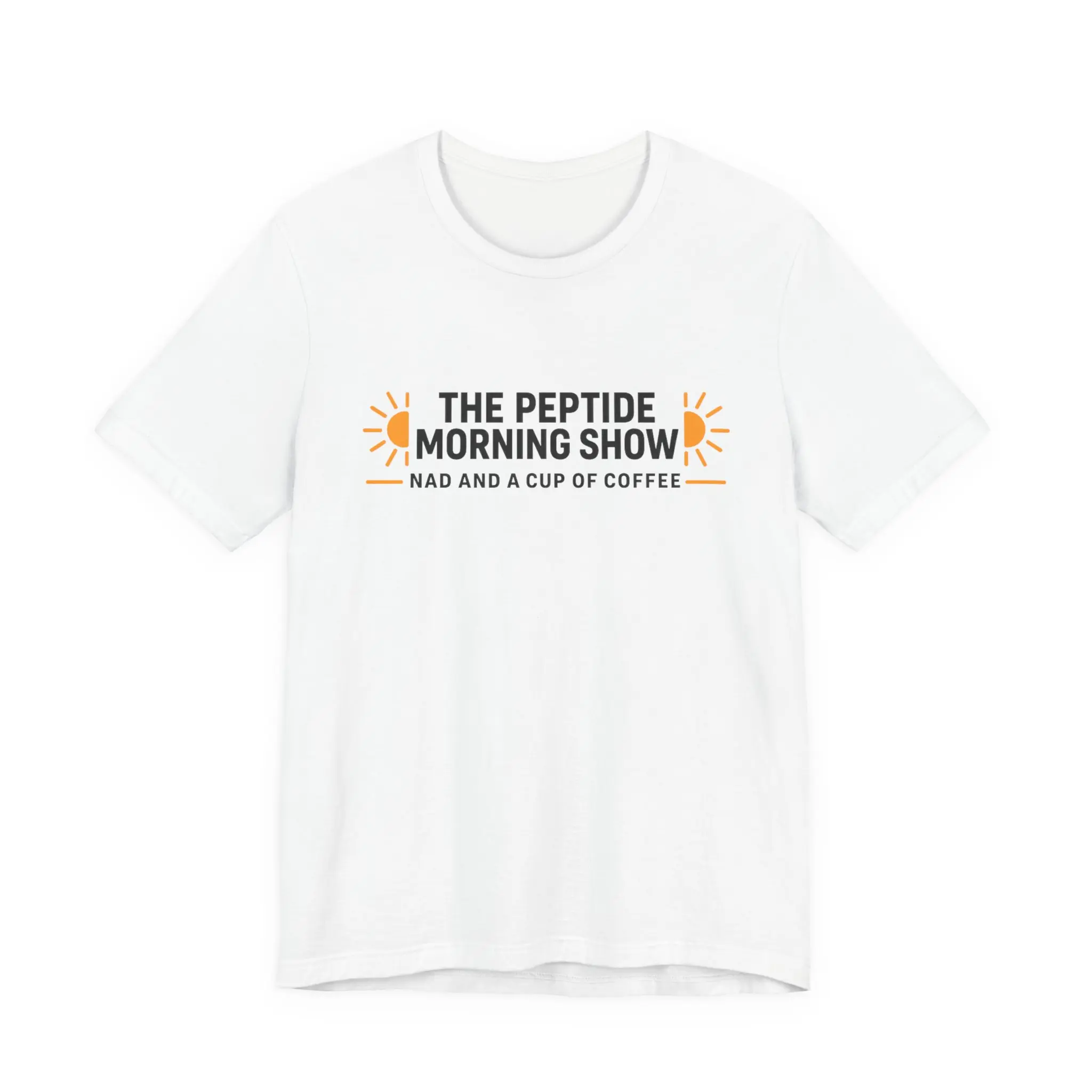 The Peptide Morning Show tee | Podcast logo coffee design