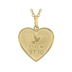 JTV 14K Yellow Gold Over Stainless Steel Bible Verse Pendant with Chain