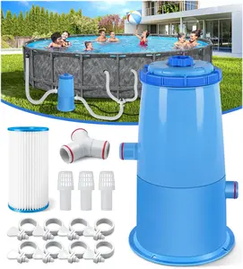 1000 GPH Pool Filter Pump for Above Ground Pools, Type A/C Cartridge Filter Pump System, Safety ETL Listed Above Ground Pool Pumps with GFCI, Improved Water Circulation & Filtration - Blue