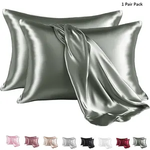 Satin Pillowcase, Similar to Silk , Cooling Pillow Case Covers with Envelope Closure, A luxurious soft satin pillowcase- hypoallergenic and machine washable, without pillow core,Room Decor Gifts for Women Men