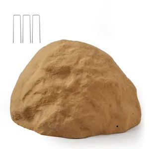 VEVOR Faux Rock Cover, Outdoor Fake Rock Well Pump Cover, Realistic Natural Texture, Lightweight & Weather-Resistant Artificial Boulder for Landscaping Garden Yard Décor, Sandy Brown, Medium Size