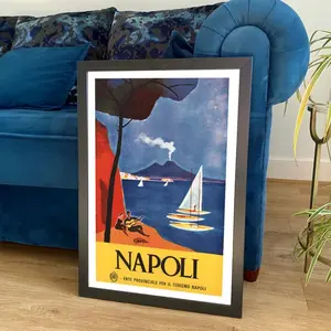 Napoli Poster – Vintage Italy Travel Print, Retro Italian Wall Art, Classic Europe Decor Poster Unframed, Wall Art Decor