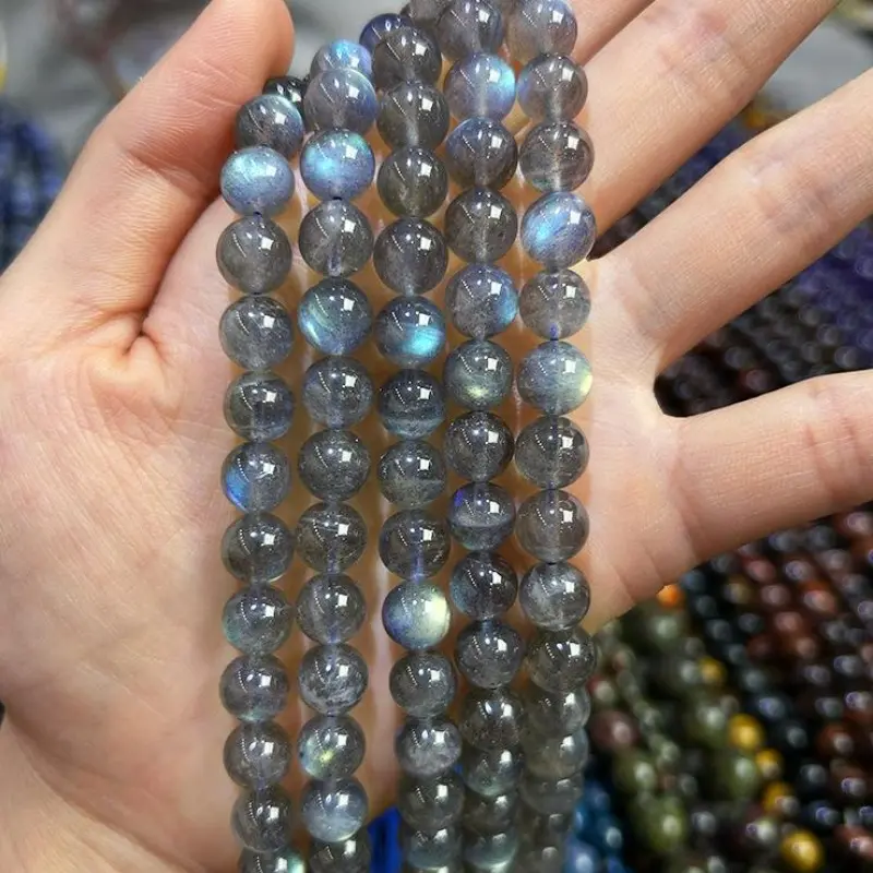 Long Strip Natural Gray Moonstone & Labradorite Loose Beads - Semi-Finished DIY Jewelry Accessories for Stringing, Bulk Wholesale.Gift for Birthday/ Christmas/ New Year/ Valentine's