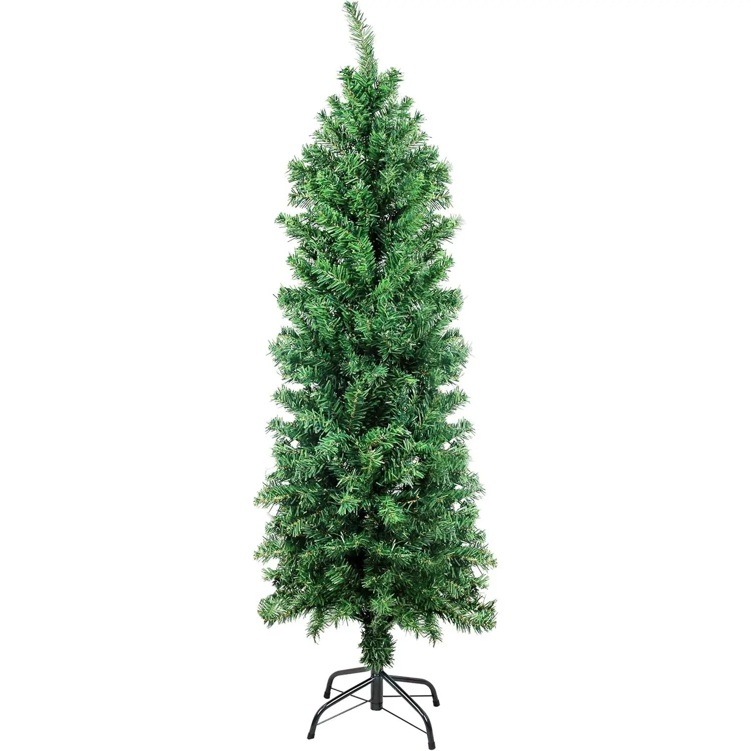 4FT Green Artificial Christmas Tree, Premium Hinged Pine Tree | Christmas Tree Pine Tree with Solid Foldable Metal Legs, Pencil Shape Christmas Tree Perfect for Xmas Holiday Decoration