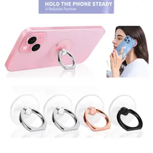 4 Pack Transparent Phone Ring Holder, 360° Rotation Finger Kickstand Grip Stand Compatible with Smartphones & Tablets Cellphone Mount, cell phone ring holder, phone grip stand,
