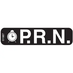1-344 "P.R.N" Permanent Paper Label, 1 9/16" x 3/8", Black, Pack of 1000