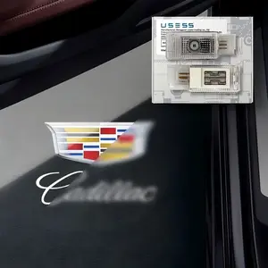 Auto accesories 2pcs(High brightness and ultra-clear) Shadow Lights LED Door Logo Projector for Cadillac SRX CT6 XTS ATS XT4 XT5 XT6 Dual Plug Puddle Lights for Cadillac Welcome Courtesy Lights