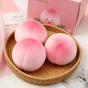 Dreamy Pink Peach Squishy Toy, Ultra-Soft Slow-Rising Stress Relief Ball, Hyper-Realistic Juicy Peach Design, Cloud-Like Mochi Texture, Satisfying Sensory Fidget Toy for Relaxation, Aesthetic Desk Decor